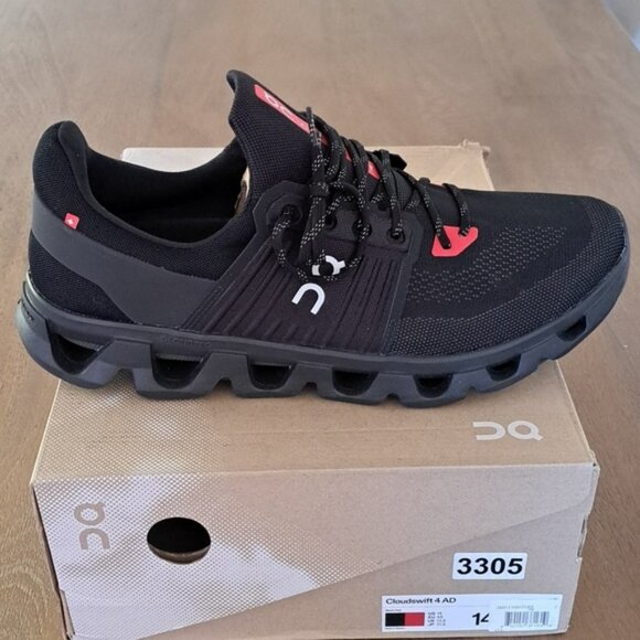 On Cloudswift 4 AD - Color: Black / Red - Size: Men 14 - Picture 2 of 9
